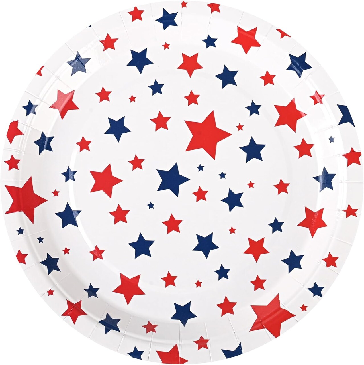 Patriotic Party Plates 9" 4th of July Party Paper Plates Americana Stars Disposable Party Supplies Veterans Day Election Day Veterans Decorative Dinner Plates (24, Patriotic)